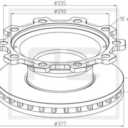 TARCZA HAMULCOWA BPW ECO Z ABS FI377 10-OTWORÓW