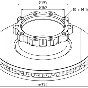 TARCZA HAMULCOWA MAN FI375 MERITOR