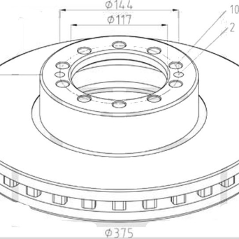 TARCZA HAMULCOWA DAF @375 P LF55 r.01 -