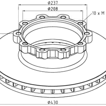 TARCZA HAMULCOWA SCANIA 124 PRZÓD TYŁ FI430 MERITOR