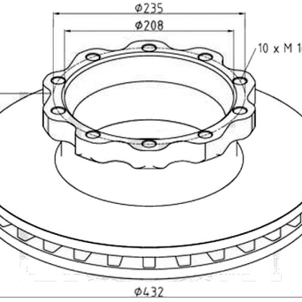 TARCZA HAMULCOWA MAN FI432 10-OTWORÓW MERITOR