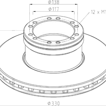 TARCZA HAMULCOWA DAF MERITOR