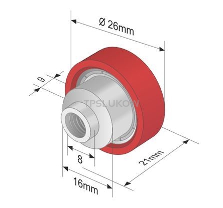 ROLKA DACHU FI26*9 DŁUGOŚĆ 21MM VERSUS