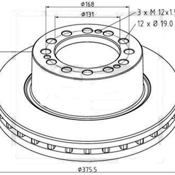 TARCZA HAMULCOWA SAF 375 12 OTWORÓW MERITOR