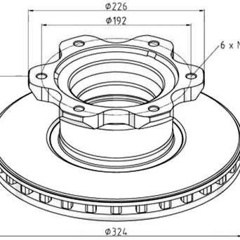 TARCZA HAMULCOWA MERCEDES VARIO FI324 MERITOR