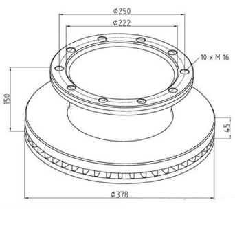 TARCZA HAMULCOWA ROR @378 10-SZPILEK ABS