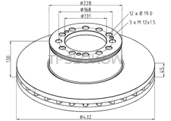 TARCZA HAMULCOWA MAN F2000 PRZOD 12-OTW. FI432 MERITOR